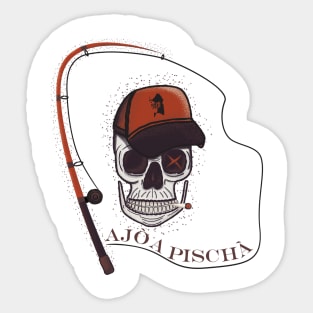 Fishing Skull Sticker